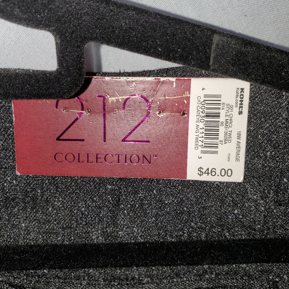 212 Collection Charcoal Tweed Dress Pants Size 18W - Picture 12 of 16